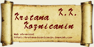 Krstana Kozničanin vizit kartica